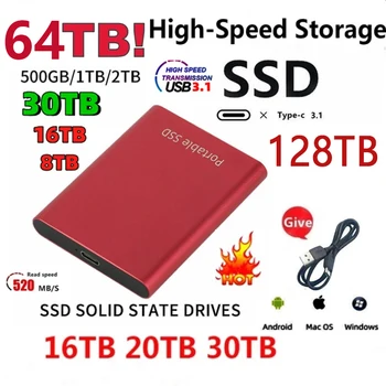 Přenosný SSD HDD 500 GB 1 TB 2 TB Externí Pevný Disk 2 TB 4 TB Pevných Disků 500GB Pevný Disk USB 3.1 4TB SSD Pro Notebook PS4