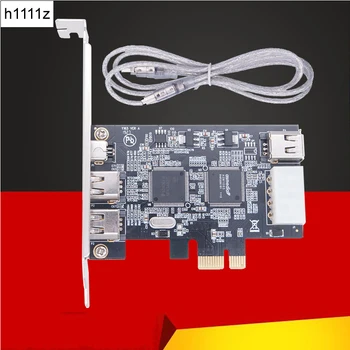 PCI-e 1X IEEE 1394A 4 Port(3+1) Firewire Karty PCIe Adaptér PCI Express Interní 1394 A 6Pin 4 Pin IEEE 1394 Kabel Pro Desktop