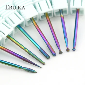 ERUIKA 1ks Rainbow Diamond Nail Drill Fréza Čisté Bitů Fréza pro Elektrická Manikúra Rotační Vrtačka Nail Art Nástroje