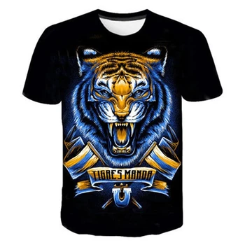 Nejnovější Tiger 3D Tisk Zvířat Cool A Vtipné Kolem Krku Letní Pánské Krátký Rukáv Top Módní Ležérní Super Velký T-Shirt
