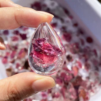 1ks Vysoce Kvalitní Přírodní Růžová Fialová Phantom Quartz Přívěsek Nepravidelný Tvar Diy Duch Crystal Náhrdelník Pro Vyzdobit Dárek