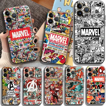 Telefon Pouzdro Pro Apple iPhone 13 12 11 Pro Mini X XR XS Max 8 7 6 6s Plus 5 5s SE roku 2020 Silicon Zadní Kryt funda Marvel Comics Logo