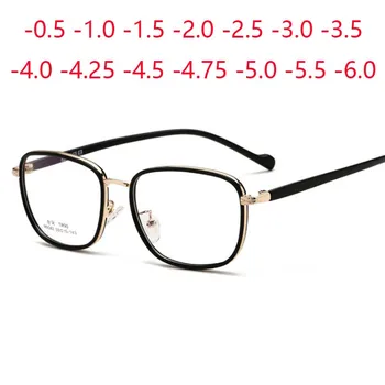 Kovové Dioptrické Brýle Optické Samozabarvovací Anti Blue Light Square Předpis Brýlí -0.5 -1.0 -1.5 -2.0 Až -6.0