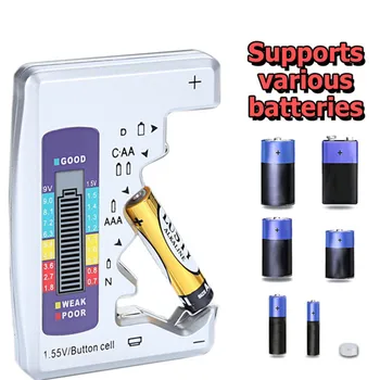 Digitální Tester Baterií LCD Displej, C, D, N AA, AAA, 9V 1.5 V knoflíková Baterie Kapacita Zkontrolujte, zda Detektor Kapacitní Diagnostický Nástroj