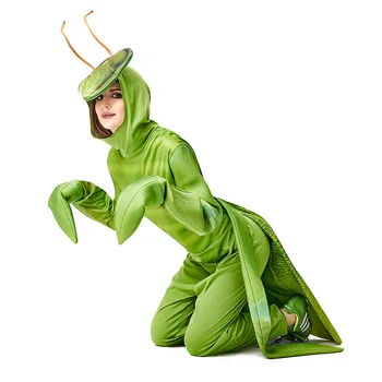 Umorden Fantasia Purim Halloween Kostýmy Unisex Muži Ženy Kudlanka Nábožná Kostým Zelený Hmyz Výkon Oblek