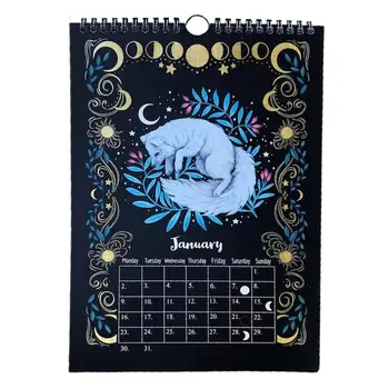 Měsíc Kalendářního Roku 2023 Temného Lesa Waterink Zdi Visí Kalendář S 12 Originálními Ilustracemi Květina Kouzlo Divoké Kalendář 12