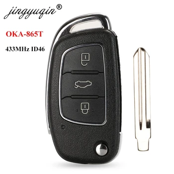 jingyuqin 433MHz ID46 OKA-865T Klíč Dálkového Fob pro Hyundai Elantra 2014 2015 2016 Flip Dálkové Ovládání Auto Klíče 3 Tlačítko Ovládání