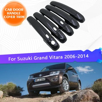 Auto kliky Dveří Kryt Pro Suzuki Grand Vitara Nomade Escudo 2006~2014 Vodotěsné Uhlíkových Vláken 5pc Sada Exteriérových Dílů Příslušenství