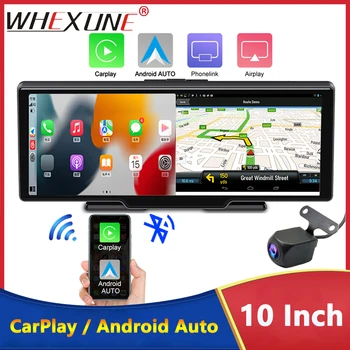 Carplay Dash Cam 2K Android Auto Auto DVR palubní Desce Zrcadlo 3 V 1 Dual Len WI-fi Video Rekordér FHD 1080P 10 Palcový Black Box Kamera