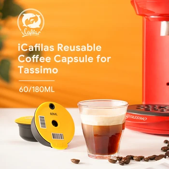 60 ML / 180ML Opakovaně Kávové Kapsle Pody pro Tassimo BOSCH Stroje Plnitelné Filtrační Maker Pod