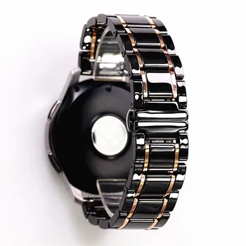 20 22 24 mm luxusní keramické a nerezové oceli černá bílá řemínek pro Samsung s2 3 4 Huawei GT hodinky popruh náramek náramek pásek