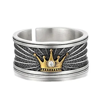 Nové Koruny Crystal Pánské Dámské Prsteny Kovu Stříbrné Barvy Nastavitelný Otevřený Kroužek Módní Šperky Příslušenství