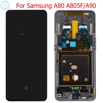 Originální AMOLED Displej Pro Samsung Galaxy A80 A805F LCD S Rámečkem Pro Samsung A90 A905F Displej Dotykové Obrazovky Panel Assembly