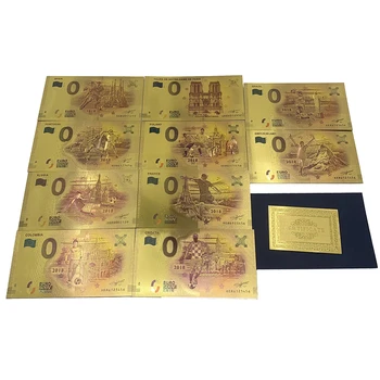 Francie Kreativní Suvenýr Jízdenky Notre Dame Paris Zlaté Fólie Bankovek 0 Euro Úsměv Mony Lisy Bankovek pro sběr
