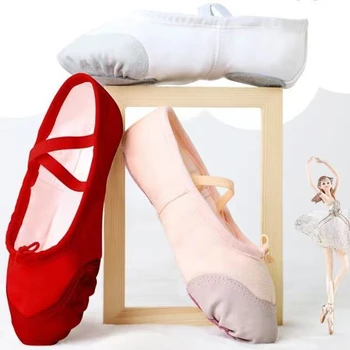 EU22-45 Kůže Hlavy Jóga Přezůvky Učitel Tělocviku Vnitřní Cvičení Plátno Bílý Balet Taneční Boty Pro Děti, Dívky, Ženy