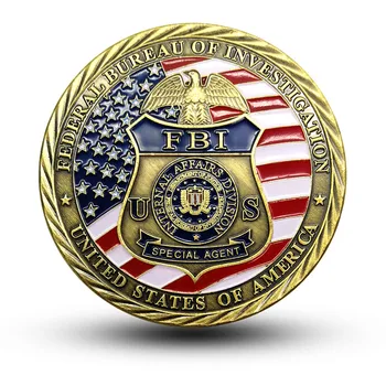 AMERICKÉ FBI Minci St. Michael Kovové Medaile Zlaté Stříbrné Medaili Cti Dárek Pamětní Význam