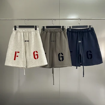 Letní Nadrozměrné Essentials Šortky FG Hrnou Logo Bavlněné kalhoty Pánské a Dámské Hip-Hop Hnutí Ležérní Šortky
