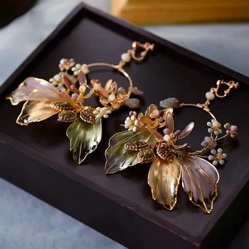 Retro šperky Barokní luxusní Ručně vyráběné náušnice Drahokamu turecké šperky, Šperky na Ples