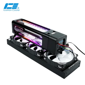 IceManCooler DX5 240 Vodní Chlazení ARGB Nádrže Combo D5 Čerpadlo,Nádrž S Držákem,+5V 3PIN AURA Deska,Stříbrná,Bílá,Černá