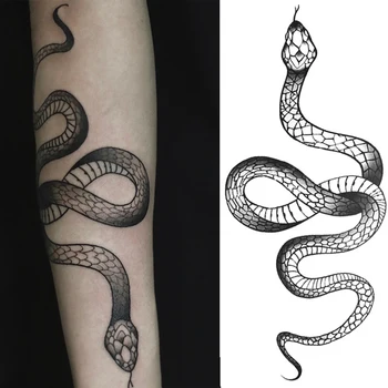 1KS Vodotěsné Tetování Samolepky pro Ženy, Muže DIY body Art Obtisky 3D Had Květina Falešné Tetování Samolepky Dočasné Tetování Velké Velikosti