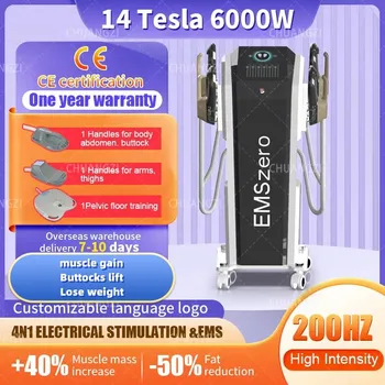2023 Nejnovější Aktualizace Neo DLS-EMSzero 14Tesla 6000w EMSzero Stroj s 4 ks RF Kliky S Pánevní Stimulace Podložky Volitelné