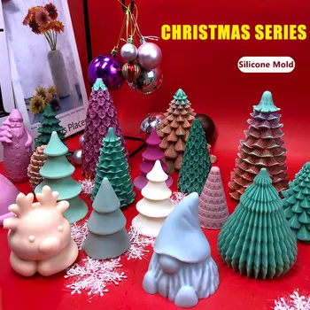 Vánoční Série Vonná Svíčka Silikonová Forma Sněhulák, Santa Claus, Vánoční Strom Elk Silikonové Formy DIY Ručně vyráběné Ozdoby Dárky