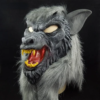 Vlkodlak Halloween Maska Big Bad Wolf Dospělých Plnou Hlavu Vlka Maska Kostým Příslušenství Strana Masky