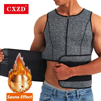 CXZD Muži Tělo Shaper Pasu Trenér Sauna Oblek Vesta Pot Hubnutí spodní Prádlo Hubnutí Tričko Workout Tank Topy Shapewear