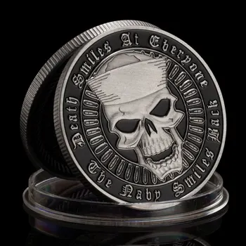 Stříbrná Lebka Vzor americká Armáda Mince Odboru Států Námořnictva, Pobřežní Stráž Suvenýr Sběratelskou Dárek Pozlacené Pamětní Mince