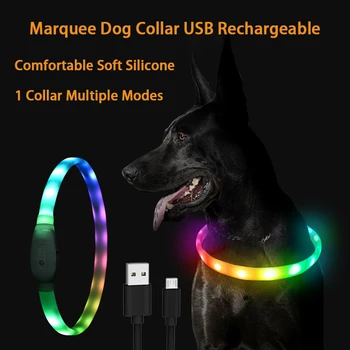RGB mění Barvy Svítící Obojek Pro Psy, Velké, Střední Usb Dobíjecí Obojek Světelný Led Světlo Noční Bezpečnost Pet Příslušenství
