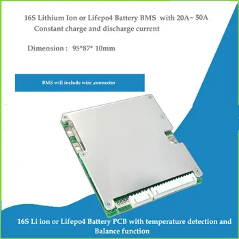 16, LI ion 60V Baterie PCB a 48V Lifepo4-BMS s 20A až 50A neustálé nabíjení a vybíjení proud pro 58.4 V 16 ochrana