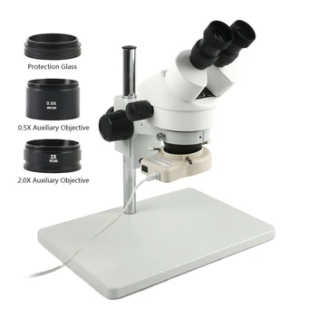 7x-45x Zvětšení Kontinuální Zoom 3.5 X-90X Velké Velikosti Stand Binokulární Stereo Mikroskop + 0.5 X 2X Přídavného Objektivu