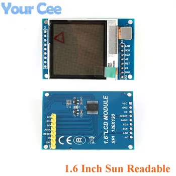 1.6 Inch SPI Sériový LCD TFT Displej Modul 130*130 SSD1283 Viditelné Pod Sluneční světlo pro Arduino 1.6