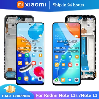100% Originální AMOLED Pro Xiaomi Redmi Note 11S LCD Displej Dotykový Digitizér Pro Redmi Poznámka 11 2201117TG Displej S Rámem