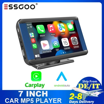 ESSGOO 7 Palcový Auto Rádio Multimediální Video Přehrávač, Bezdrátové Bezdrátové Carplay, Android Auto, Bluetooth, Mirror Link Auto Podložka S Držákem