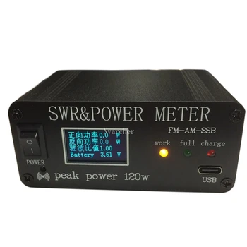 1.8 Mhz-50Mhz 0,5 W-120W SWR HF Krátké Vlny stojatých Vln SWR Metr A Měřič Výkonu + Baterie + OLED FM, AM, CW, SSB