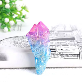Přírodní Krystal Pokovovat Směsi Syrové Quartz Nepravidelný Shluk Léčení Kámen Crystal Point Exemplář Domova Minerales Dárek