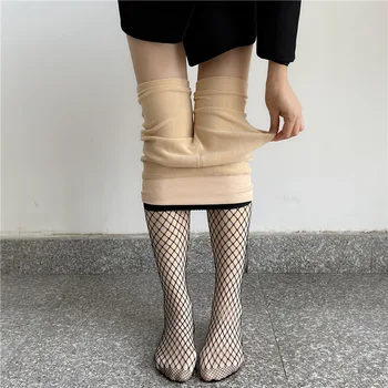 Sametové Zahuštěný Síťované Ponožky Ženské Duté Síťované Punčocháče Liniového Punčochy Tepelné Krepsilonové Legíny Podzim Zima