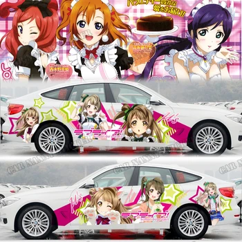 2KS DIY Roztomilé Auto samolepky Anime celé auto girlandy High-grade transparentní Vodotěsné změnit barevný film samolepky na auto CN140A