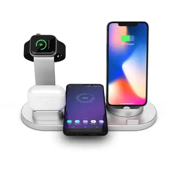 Tři-in-one Bezdrátová Nabíječka Vhodná pro iPhone, Android, Samsung Mobilní Telefon Apple Watch Headset Bezdrátová Nabíječka Držák