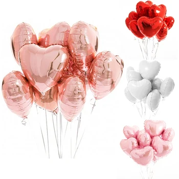 5-100ks 18inch Růžové Zlato Láska Srdce Fólie Helium Balónky Balón Svatbu, Narozeniny, Party Dekorace Děti, Dospělé Párty Baloon