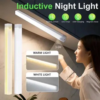 Pohybu Snímače Noční Světlo Bezdrátové LED USB Nabíjecí Kabinet Lampa Kuchyň Ložnice Automatické Osvětlení Nouzové Osvětlení