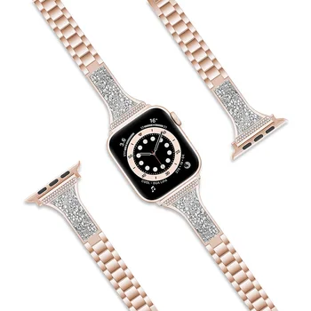 Slim Diamond popruh Pro Apple Watch band 7 45 mm 41 mm 44 mm 42 mm 40 mm 38 mm náramek z Nerezové oceli pásek na hodinky Iwatch série 7 6 5 4