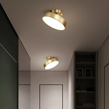 Moderní LED Stropní Světla pro Ložnice, Obývací Pokoj Svítidlo Mosaz Černá, Stínítko Nastavení Úhlu Kuchyně, Schody, Uličky Dekor Lampa