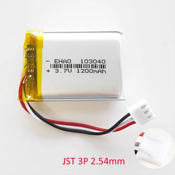 3.7 V 1200mAh Lithium Polymer LiPo Dobíjecí Baterie 103040 JST XH 3Pin 2,54 mm konektor Pro MP3, GPS, DVD, mobilní