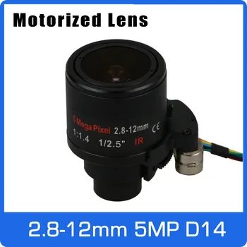 Motor 5Megapixel Varifokální CCTV Objektiv 2.8-12mm D14 Držák S Motorizovaný Zoom a Ostření Pro 1080P/5MP AHD/IP Kamery Doprava Zdarma
