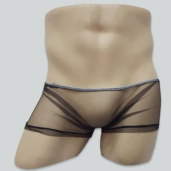 Pánské Sexy Kalhotky Vidět Přes Boxer Tylu Nízké Vzestup Kalhotky spodní Prádlo Ultra-tenké Prodyšné Pohodlné Spodní Šortky, Kalhoty, spodní Prádlo