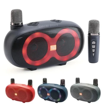 High Power Bezdrátový Přenosný, Mikrofon, Bluetooth Reproduktor Zvuk Rodina Karaoke Subwoofer Boombox Venkovní Audio Podpora TF FM USB