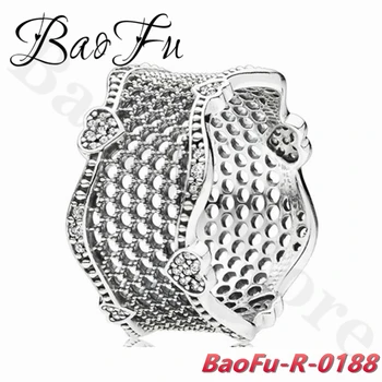 BaoFu 925 Mincovní Stříbro Prsten Romantické Honeycomb Otvor Široký Prsten Vhodný pro Dárky Originální Dámské Šperky