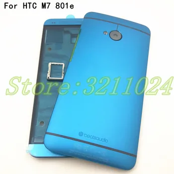 Pro HTC One M7 801e Single SIM Full Kryt Case Šasi LCD Přední Rám + Baterie Dveře Zadní Kryt A Přihrádku na Kartu Sim